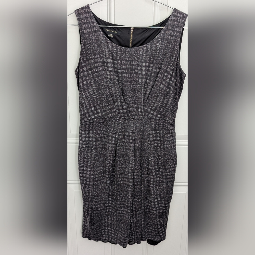 Periphery Gray Sheath Mini Dress Large